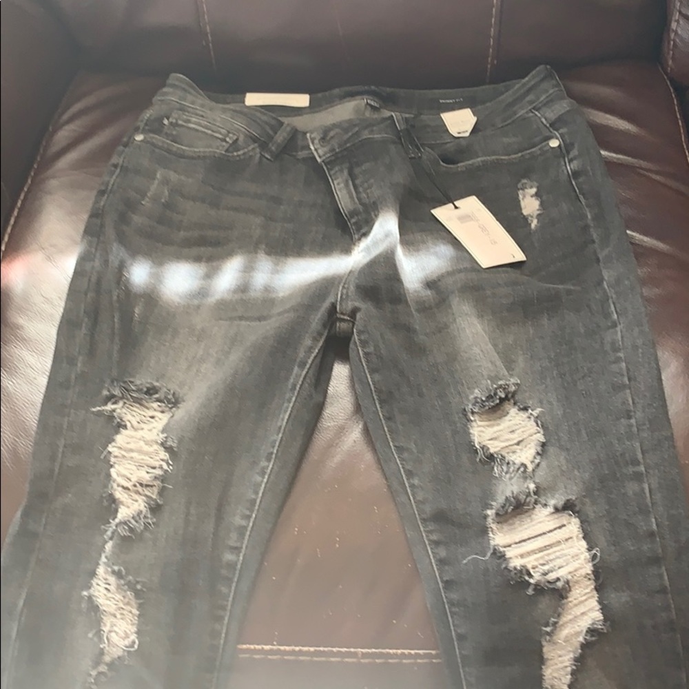 Judy blue distressed jeans skinny fit gray.